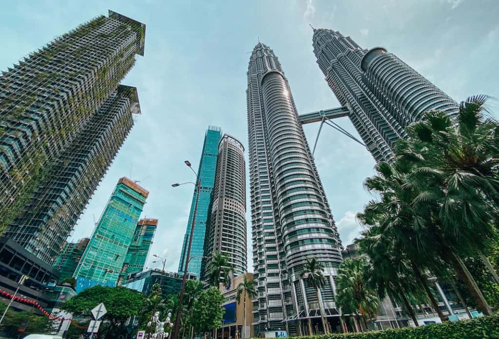 Looking at the skyline of skyscrapers in Kuala Lumpur, is one of the great free things to do in KL