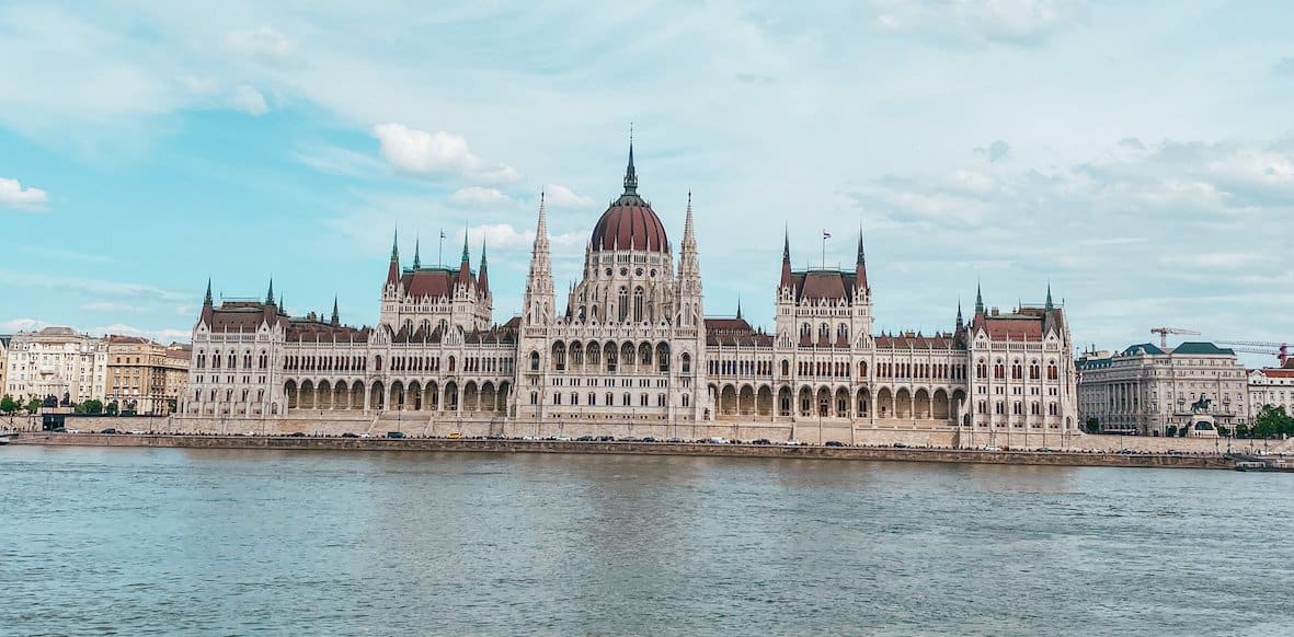Hungarian House of Parliament in Budapest across the River Danube in Budapest