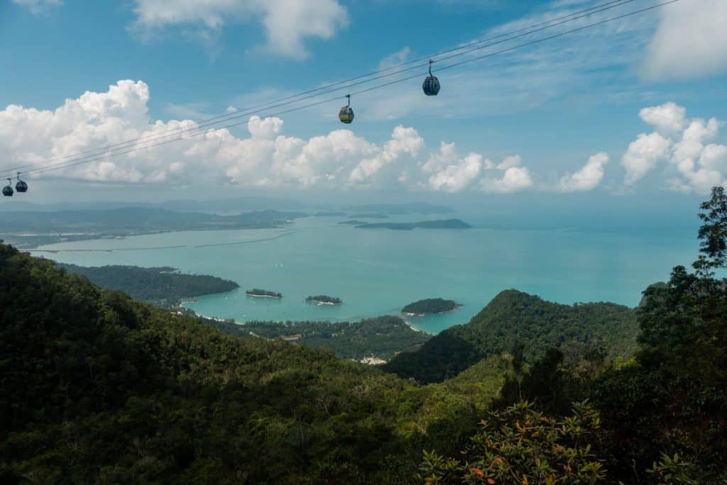 View of mountains and the ocean