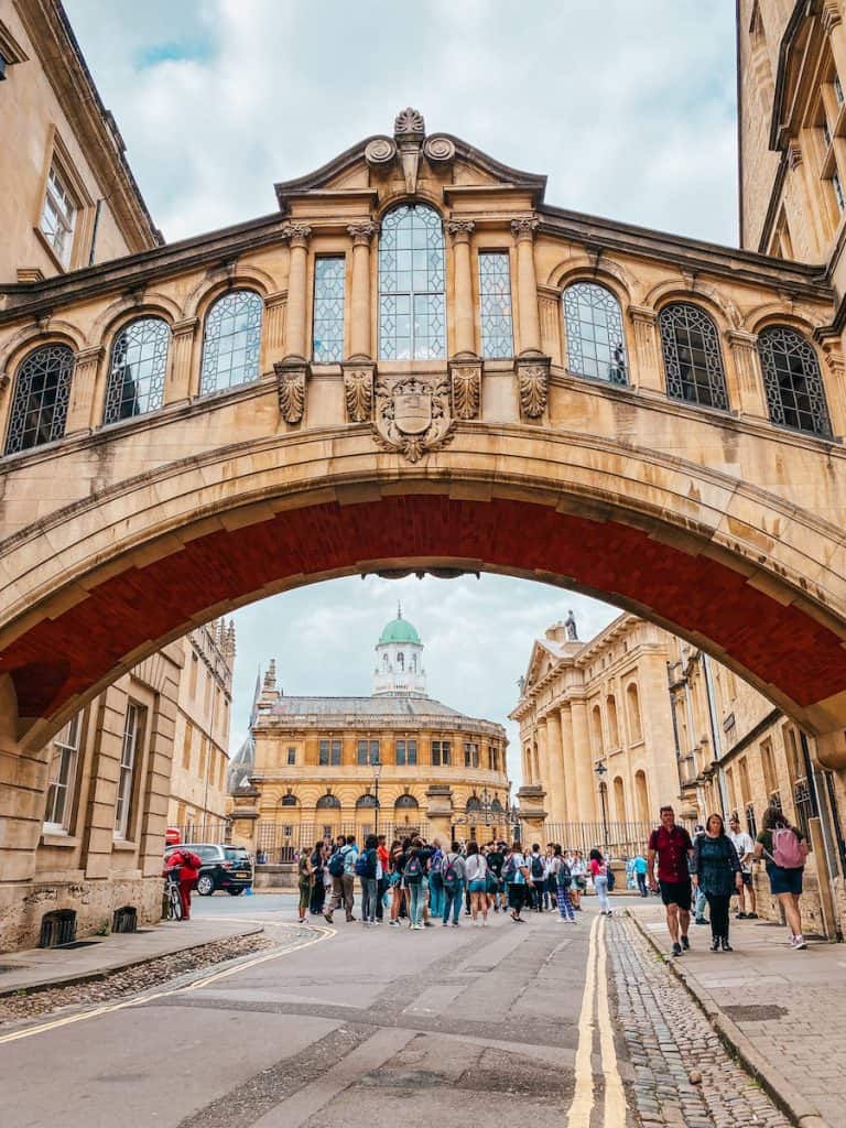 A bridge connecting to buildings in Oxford