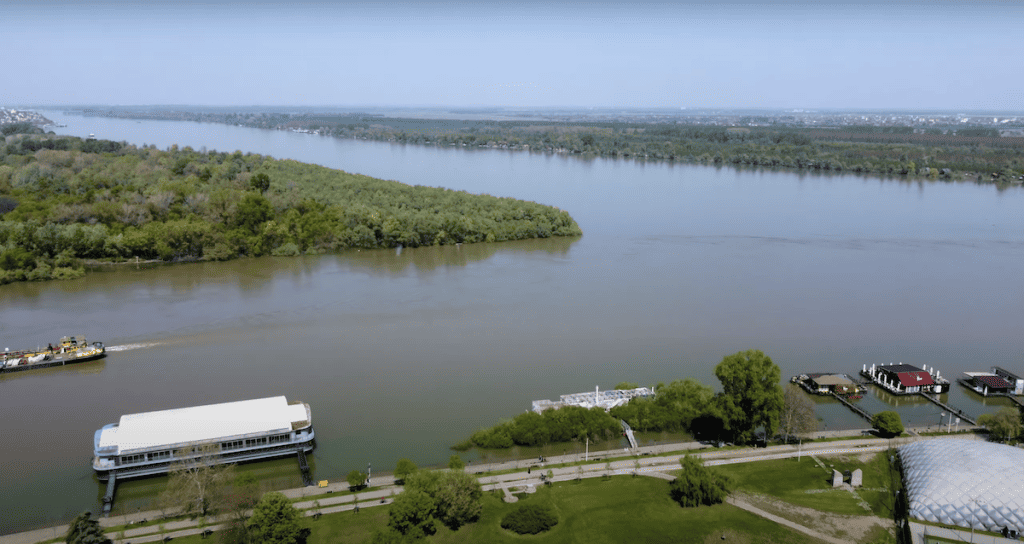 Confluence of Danube and Sava Rivers in Belgrade
